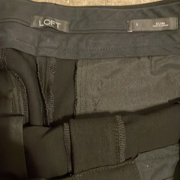 Loft Black Slacks Pants Slim 8 Career Business Causal - Picture 3 of 4